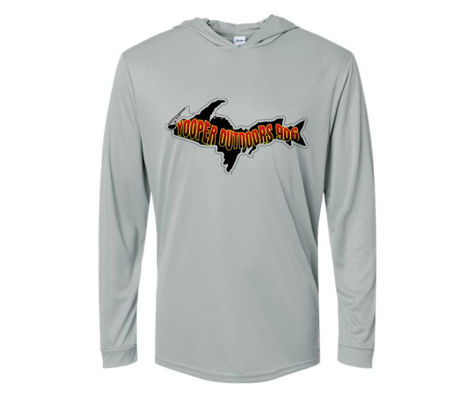 Performance Hooded Long Sleeve T-Shirt Medium Gray