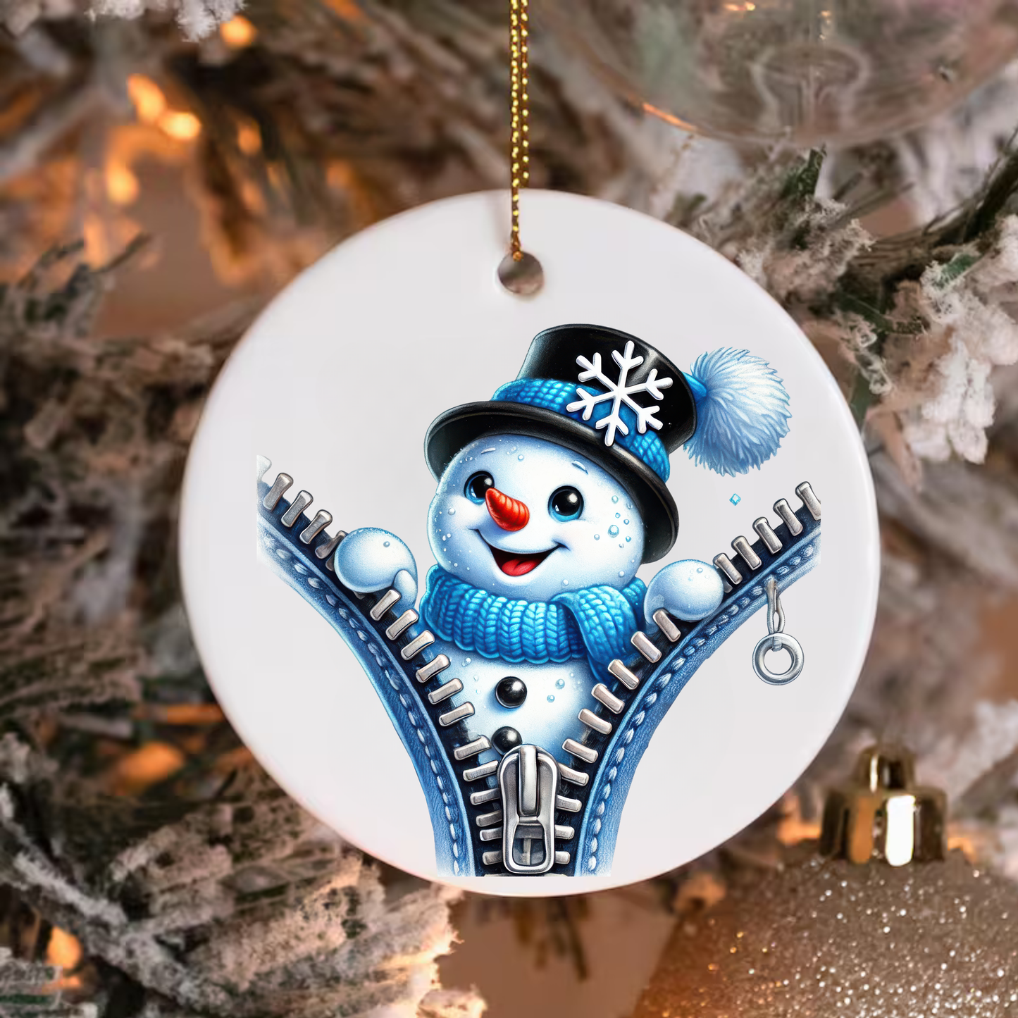 ZIPPER SNOWMAN ORNAMENT