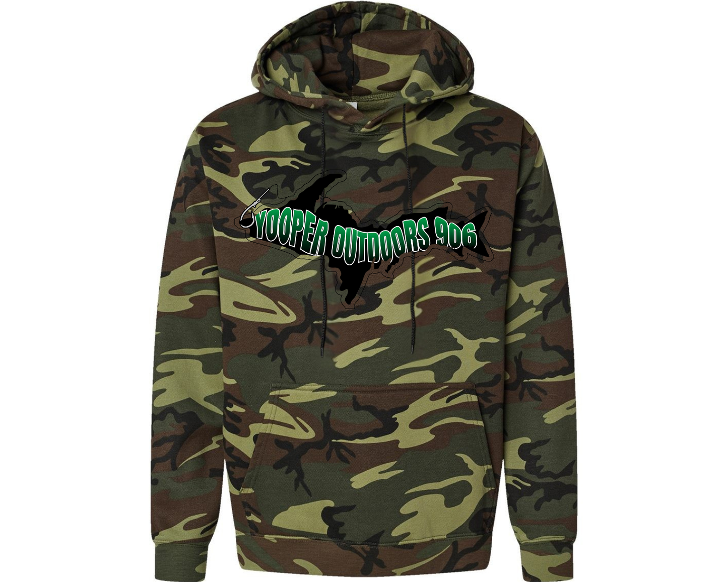 Yooper CAMO Hoodie Green Design
