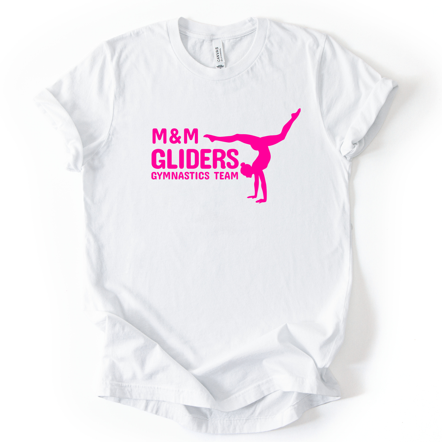 M&M Gliders white bella tee