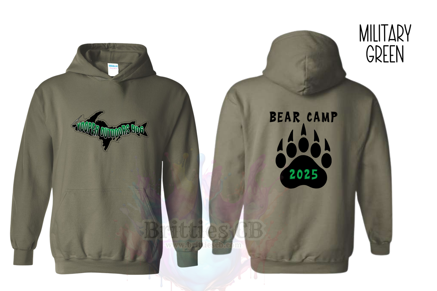 Bear Hunt 2025 Military Green Hoodie