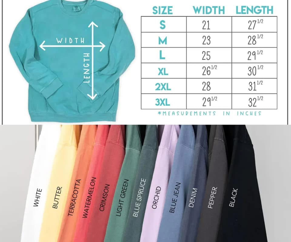 Custom comfort colors crewneck
