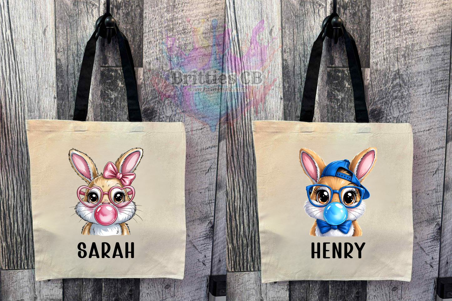 Easter Bunny Tote with Custom Name