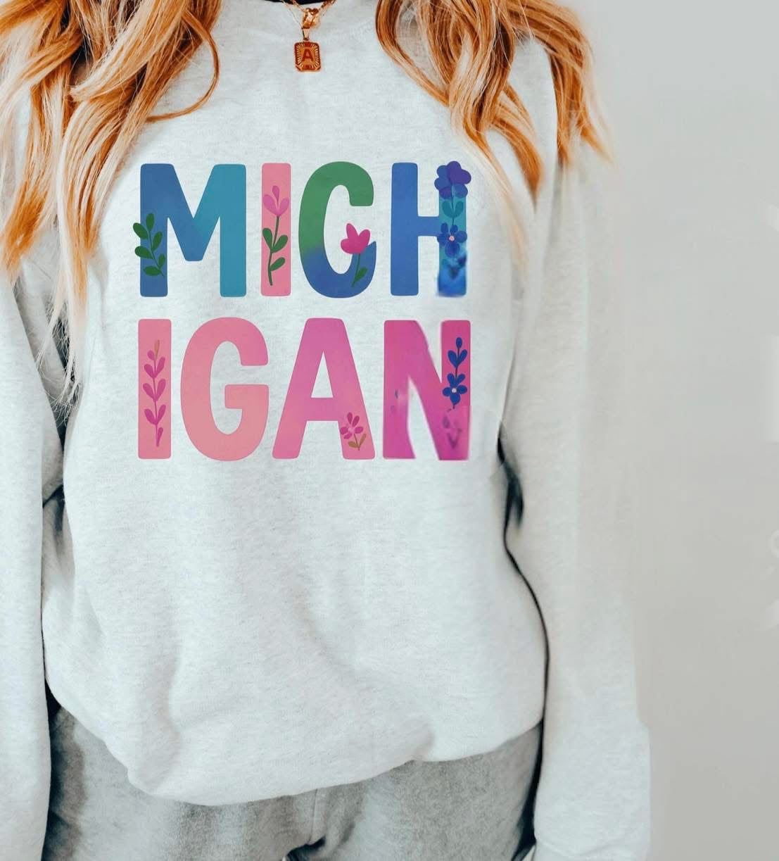 Michigan floral crewneck
