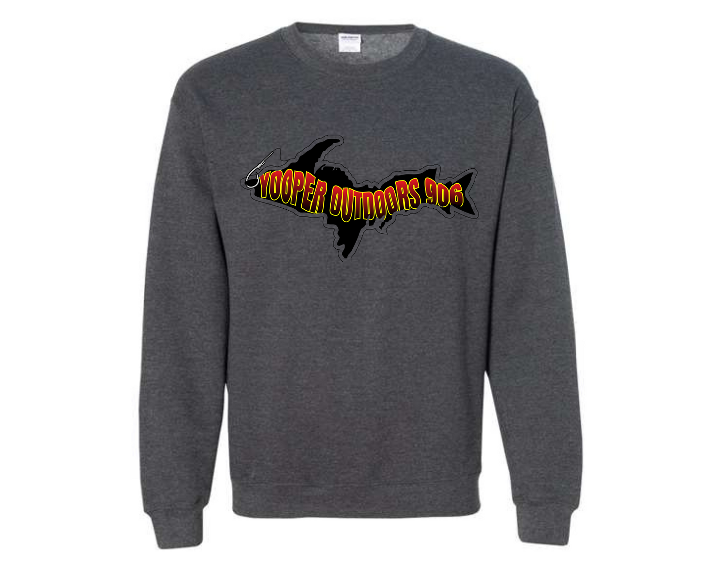 Yooper Crew Sweatshirt Deep Heather Gray