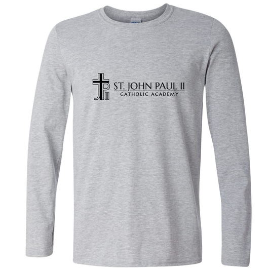 Long Sleeve Gildan soft style sport gray