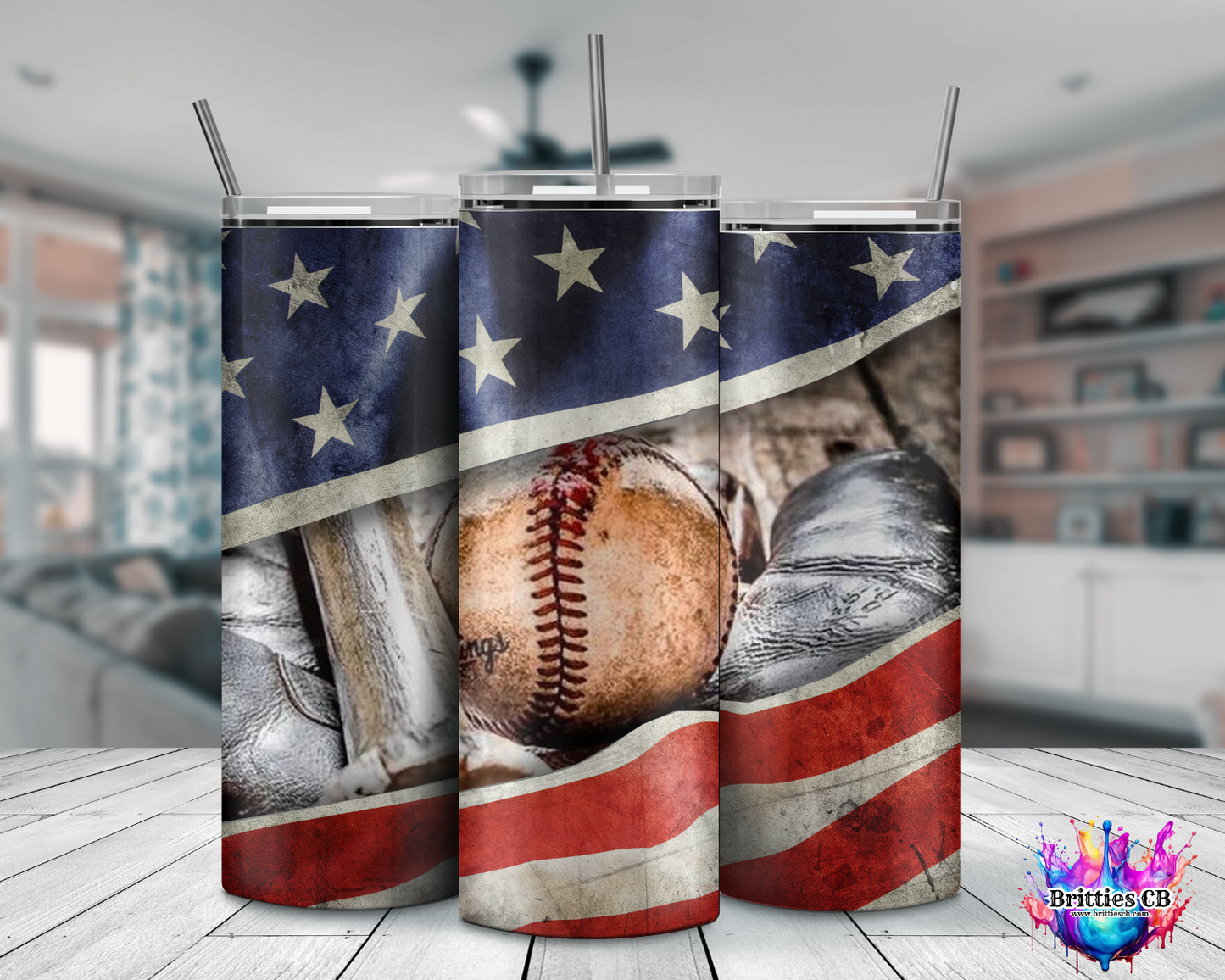 Baseball American Flag