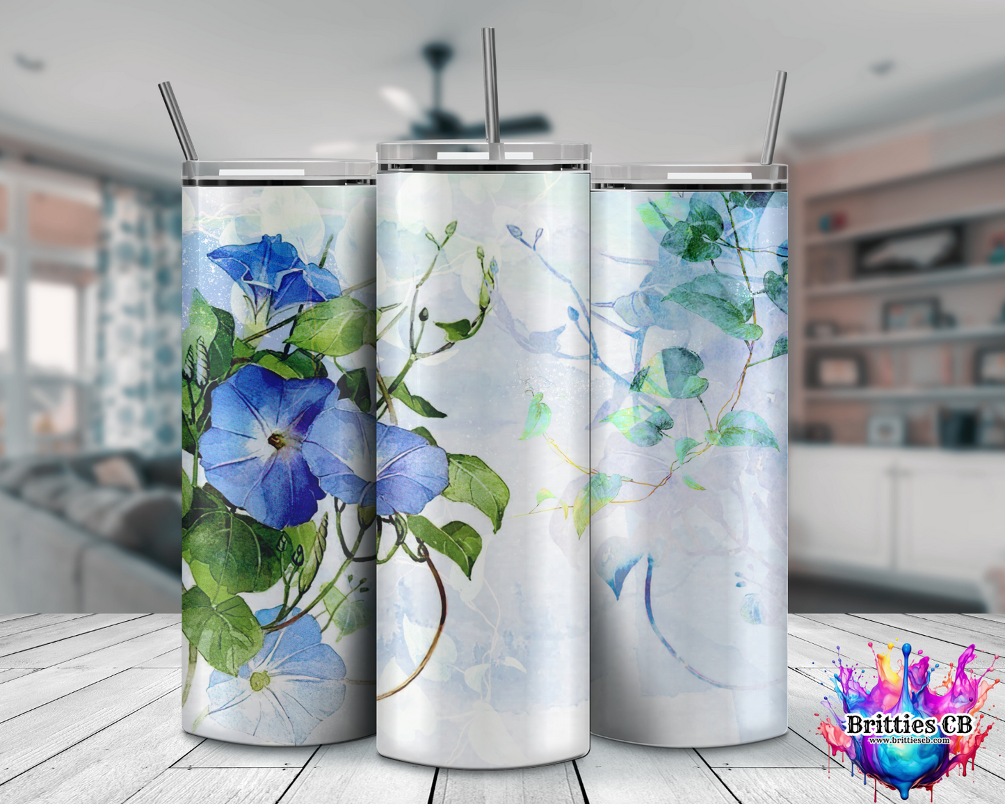 Blue Flowers Tumbler