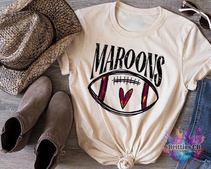 Maroons Football Heart