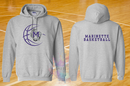 Marinette Basketball Gildan Hoodie Sport Gray