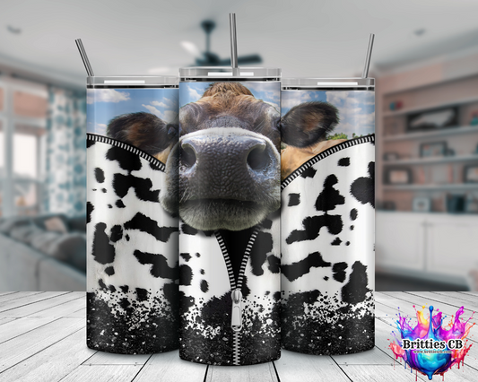 Cow Head Zipper tumbler