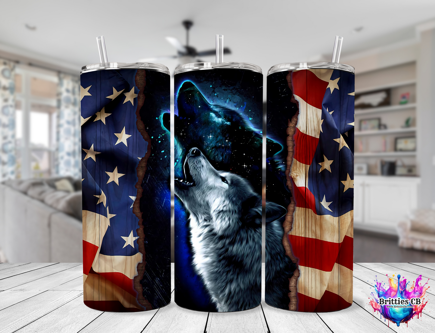 American Flag Wolf