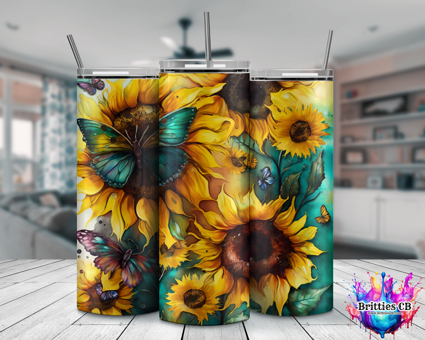 Sunflower Turquoise Tumbler