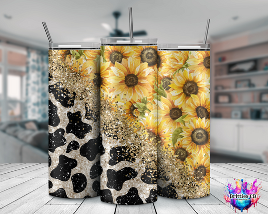 Sunflower Glitter Tumbler