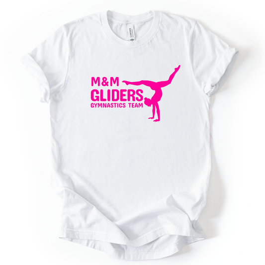 M&M Gliders white bella tee
