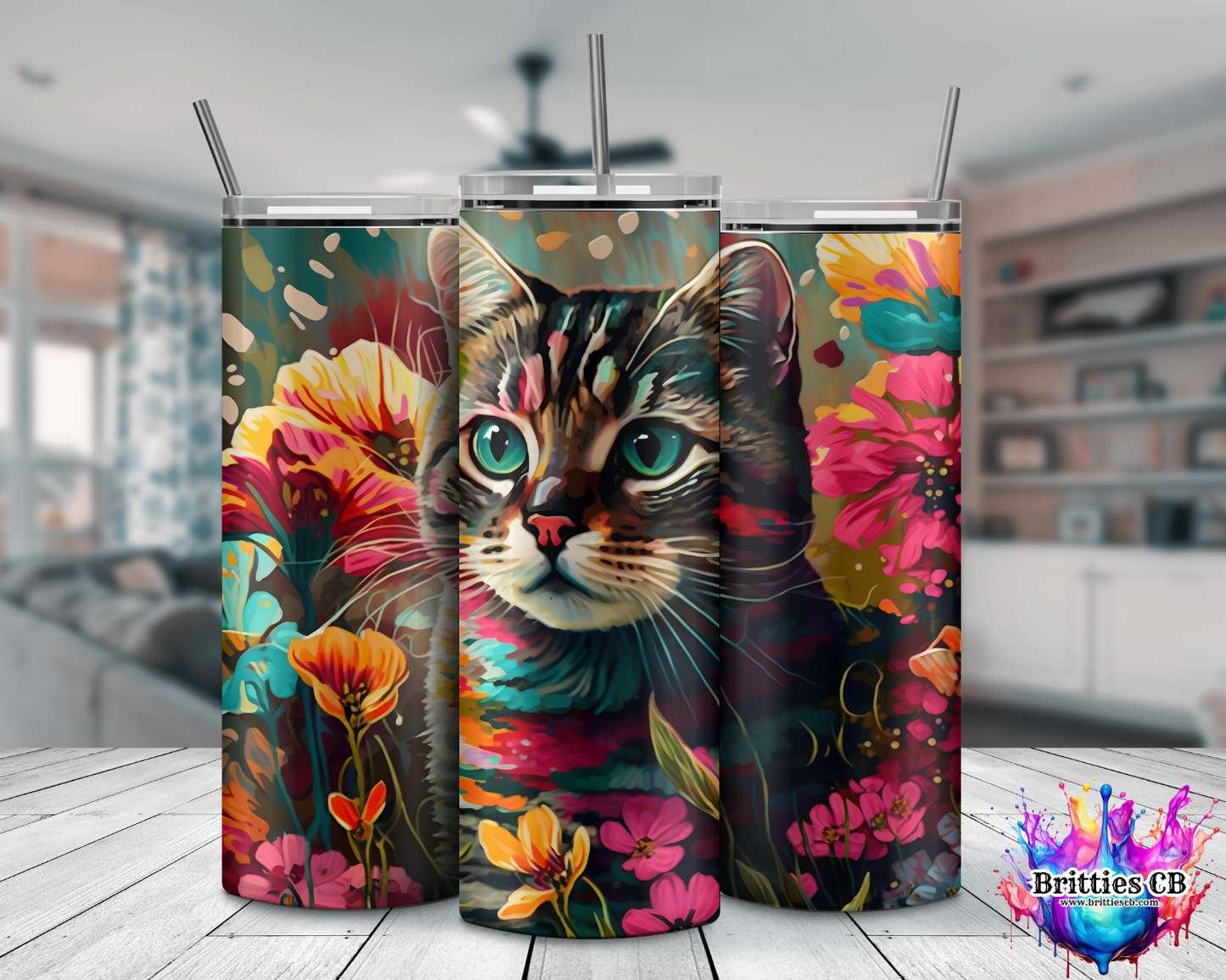 Vibrant Cat tumbler