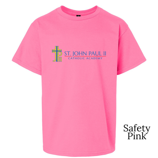 Youth Gildan Ultra Cotton Safety Pink A2