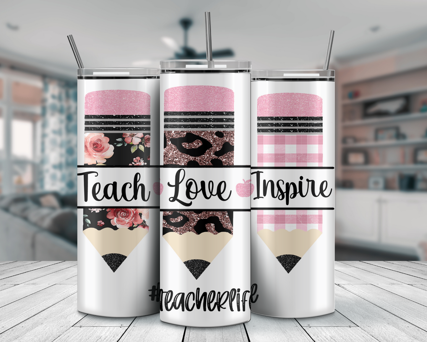 Teacher Elegant Flowers tumbler