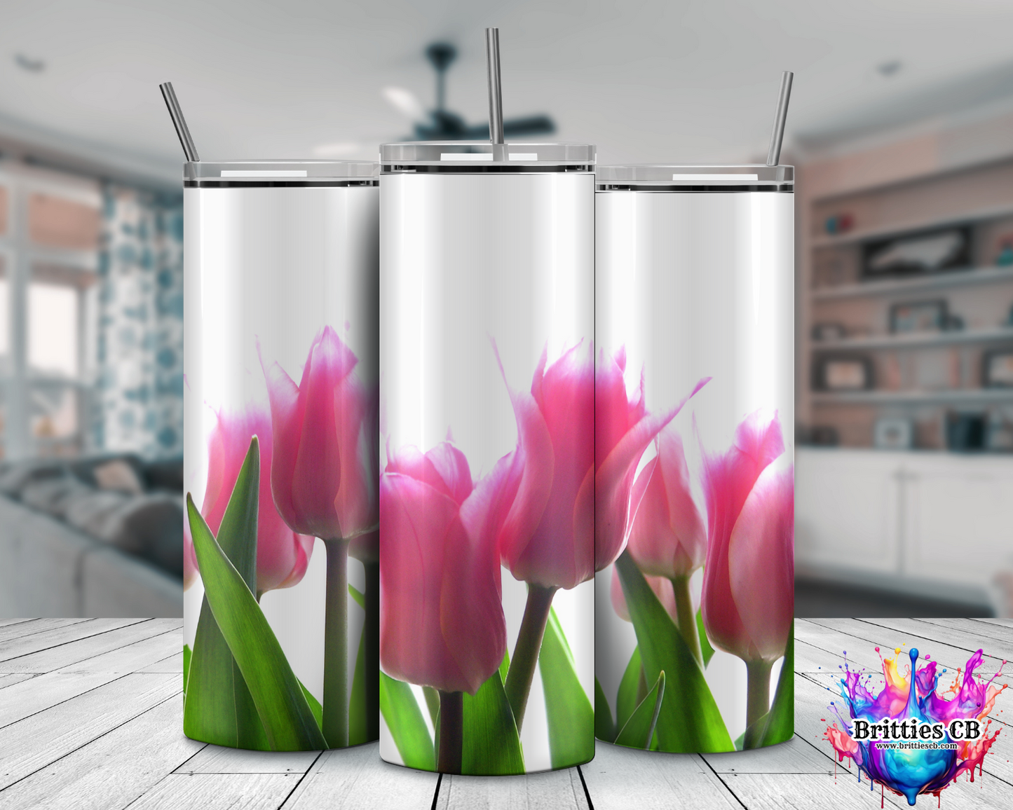 Pink Tulips Tumbler