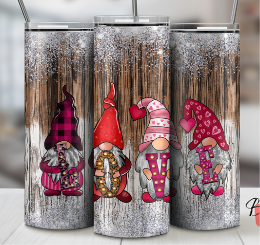 Gnome Glitter Love Wood