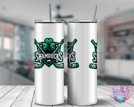 Shamrocks Tumbler White