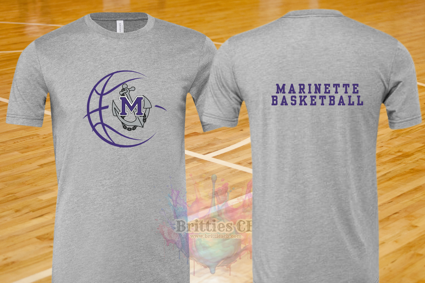 Marinette Basketball Bella Tee Athletic heather