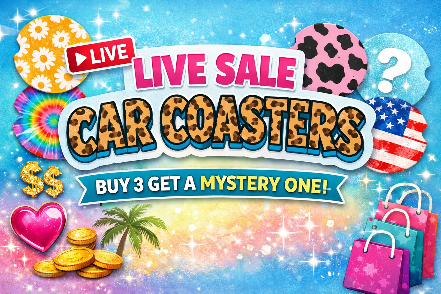 CAR COASTERS (B3G1 Mystery free)