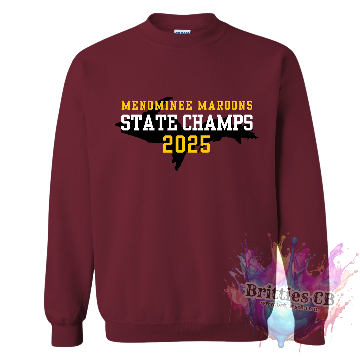 CHAMPS Menominee Maroons Gildan Crewneck