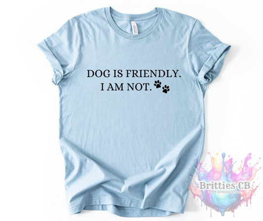 Dog is friendly. I am not. Light Blue