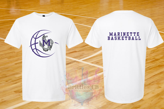 Marinette Basketball Bella Tee white